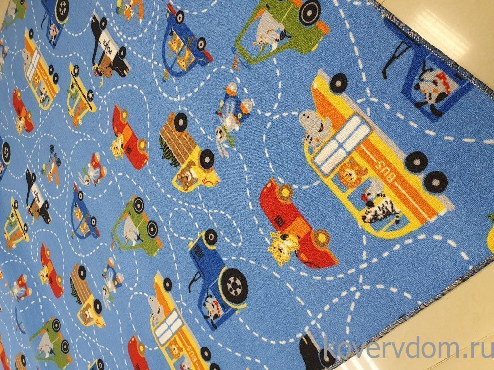 Детский ковер-палас ZVEROPOLIS сине-голубой 